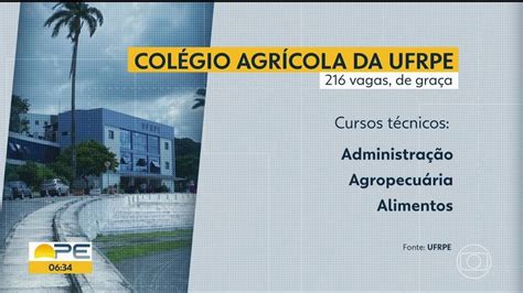 colegio de porta vaga|Colégio Agrícola da UFRPE tem 240 vagas para cursos de graça.